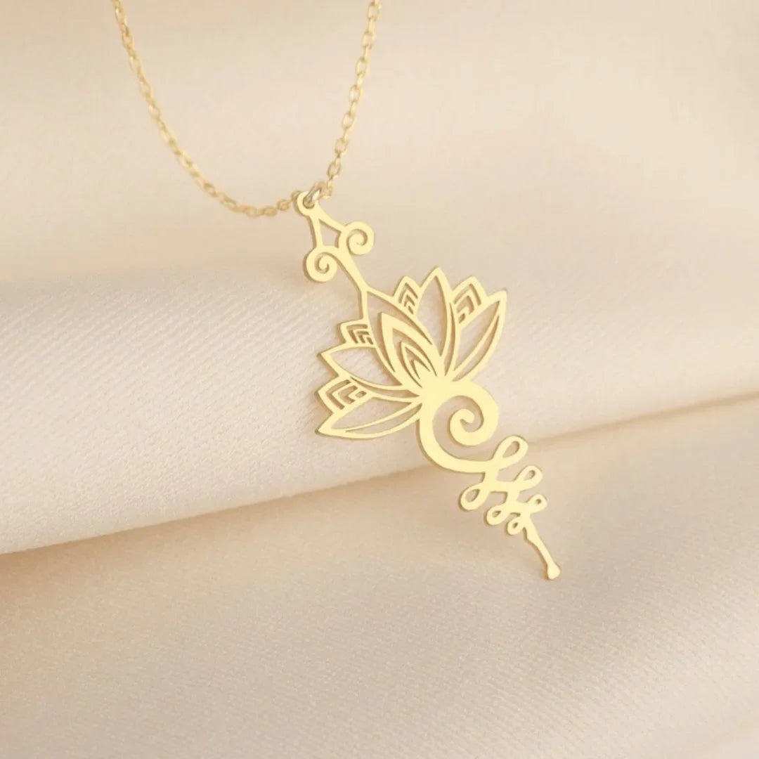 Serenity Lotus Unalome Necklace