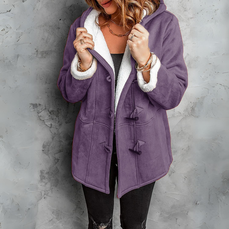 Every - Plush Hooded Toggle Coat for Women