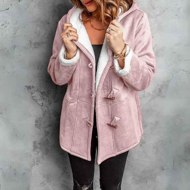 Every - Plush Hooded Toggle Coat for Women