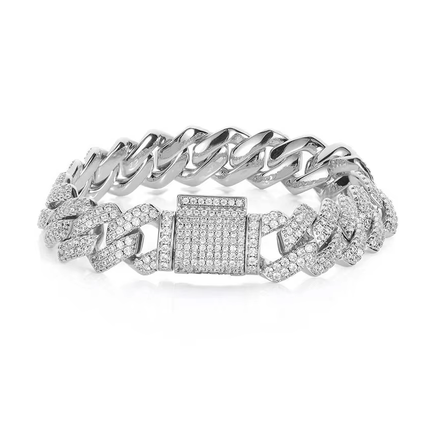 14MM Zircon Iced Cuban Chain Bracelet
