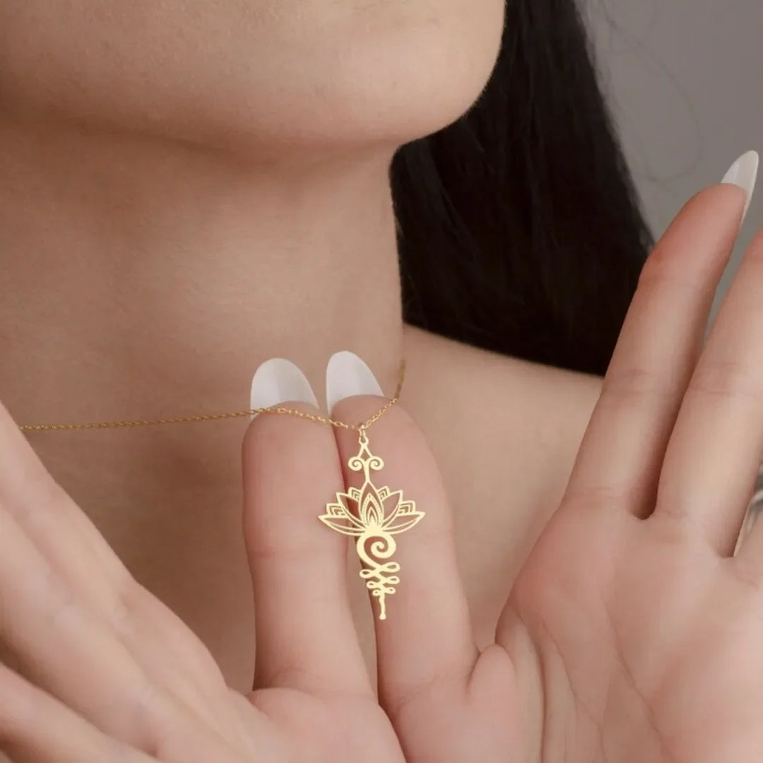 Serenity Lotus Unalome Necklace