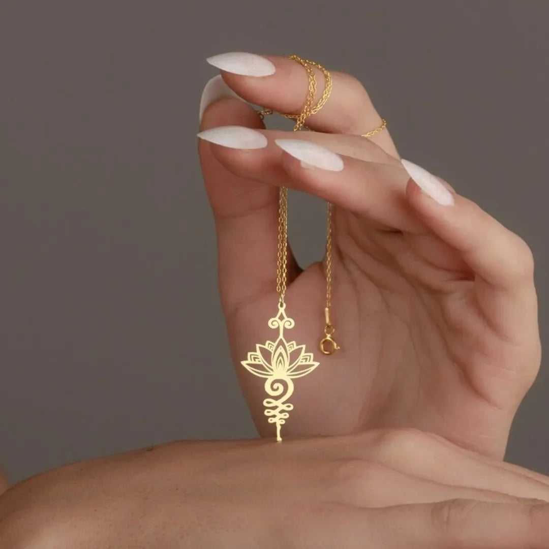 Serenity Lotus Unalome Necklace