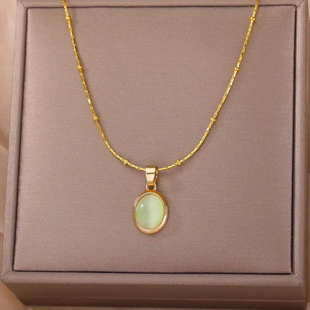 Aurora Opal Oval Necklace