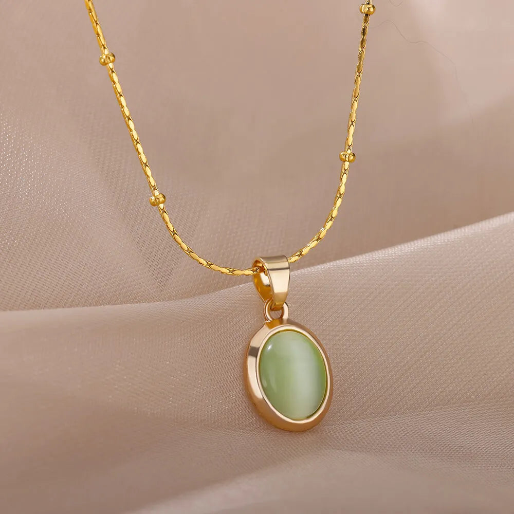 Aurora Opal Oval Necklace