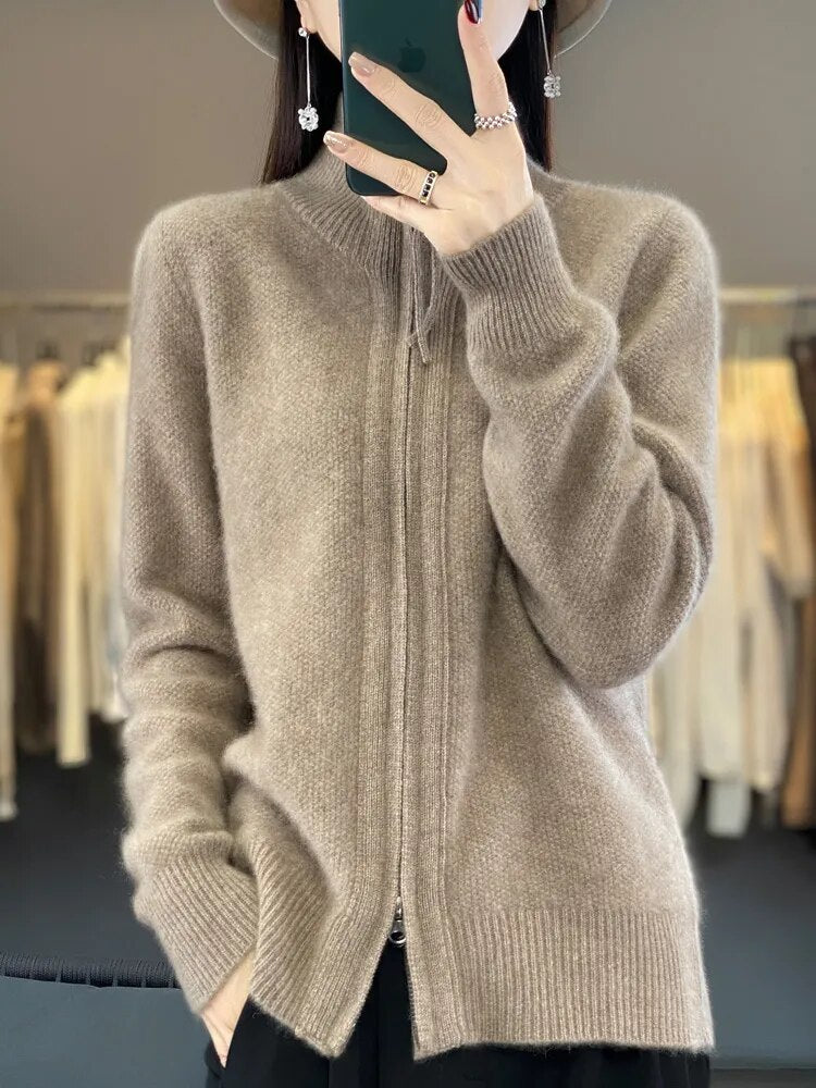 TORY | CASHMERE ZIP-UP JUMPER