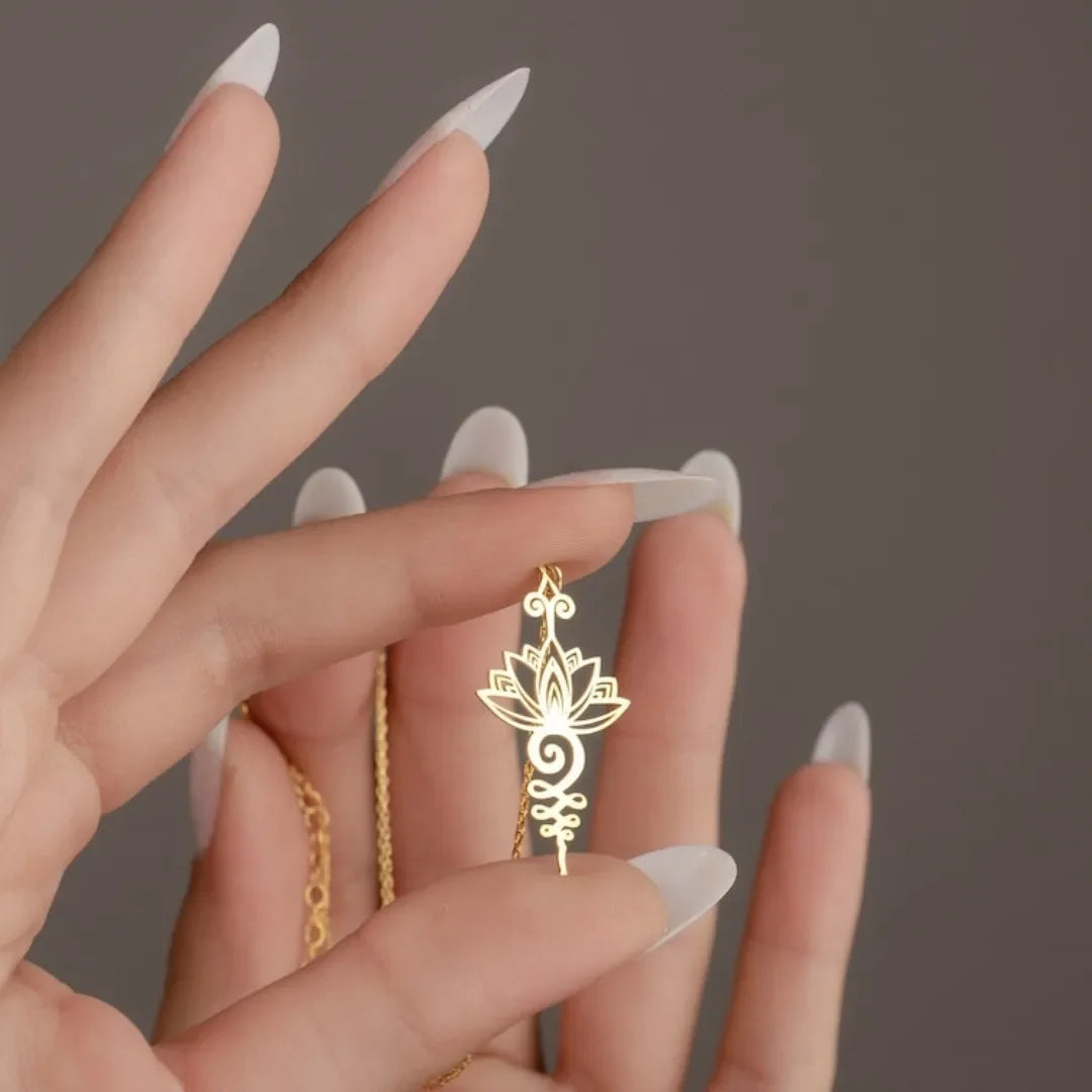 Serenity Lotus Unalome Necklace