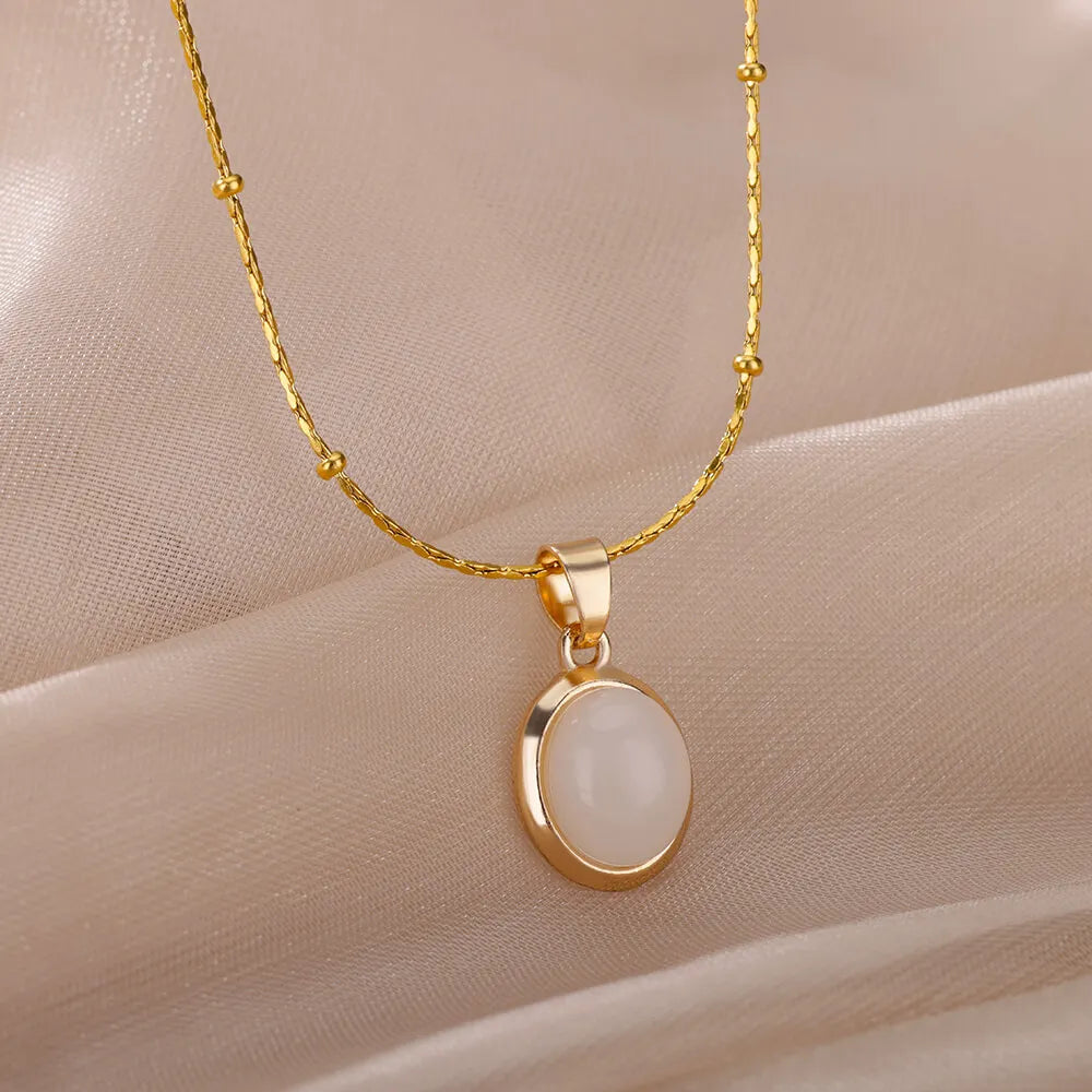 Aurora Opal Oval Necklace
