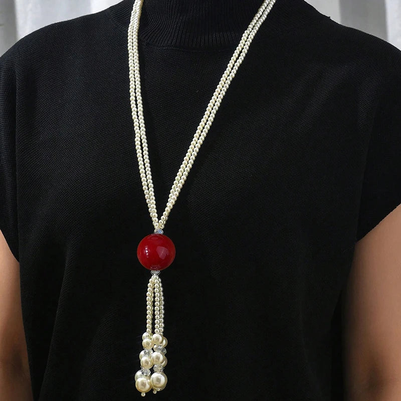 Lumière Tassel Pearl Necklace