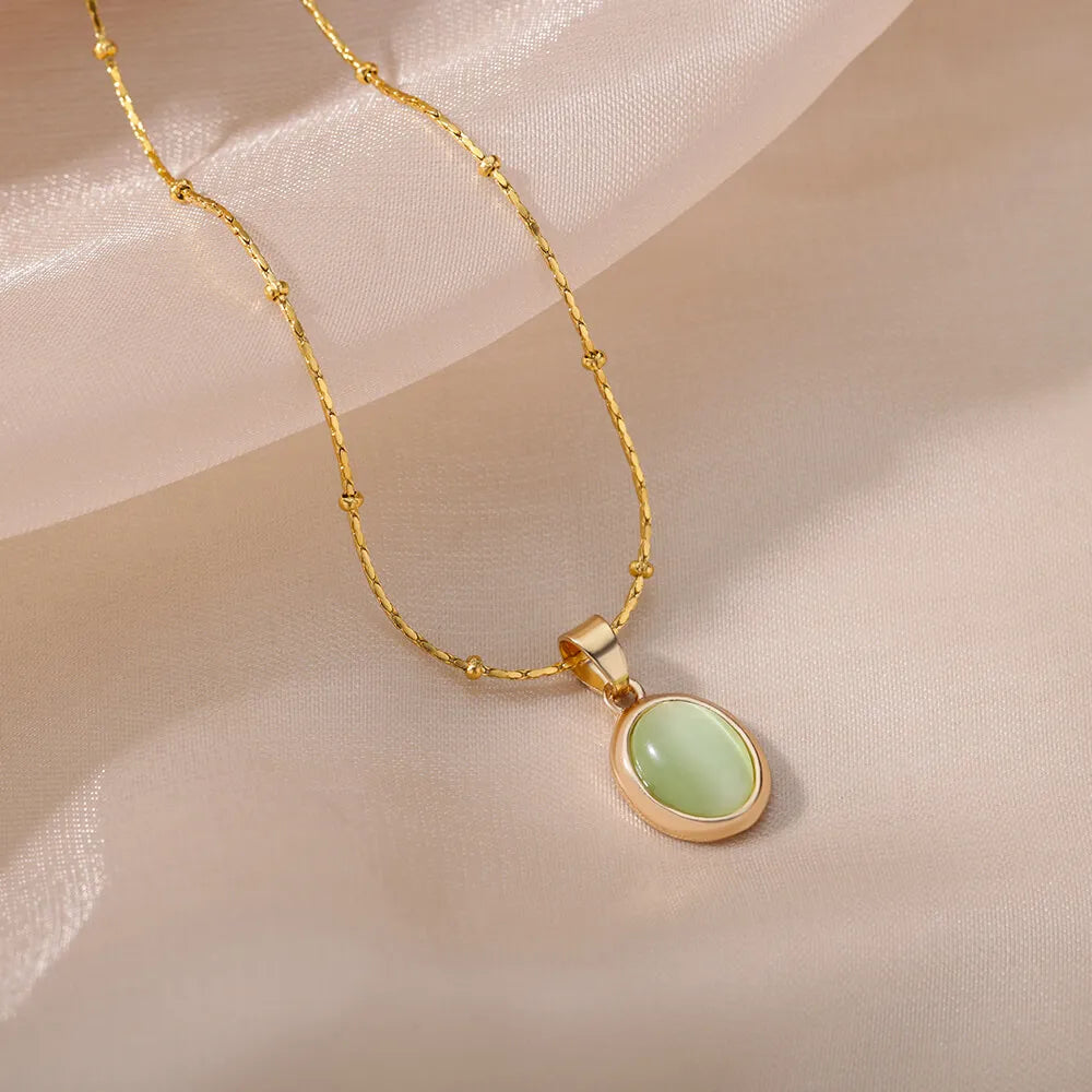 Aurora Opal Oval Necklace