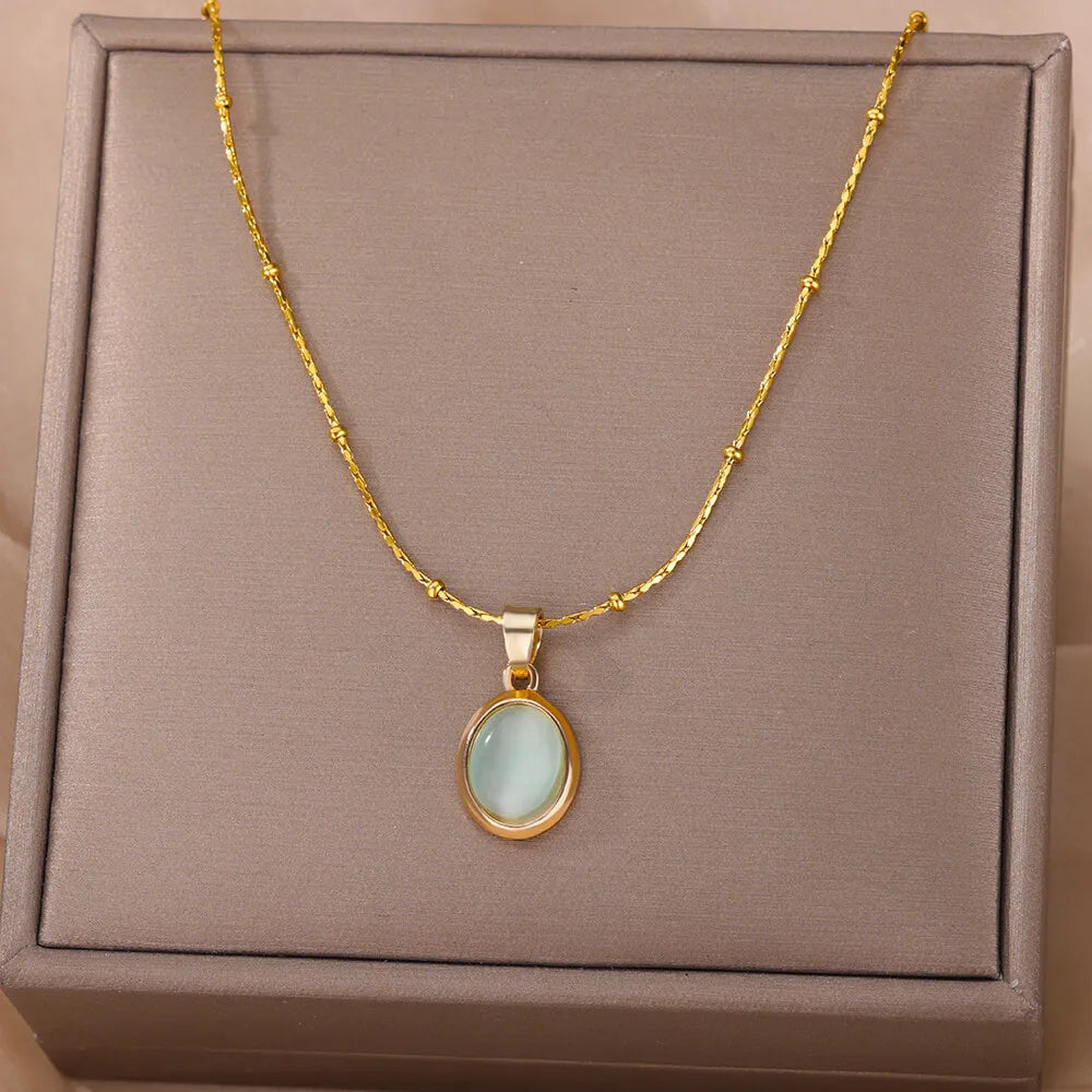 Aurora Opal Oval Necklace