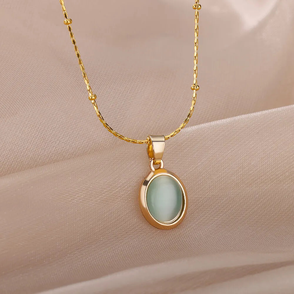 Aurora Opal Oval Necklace