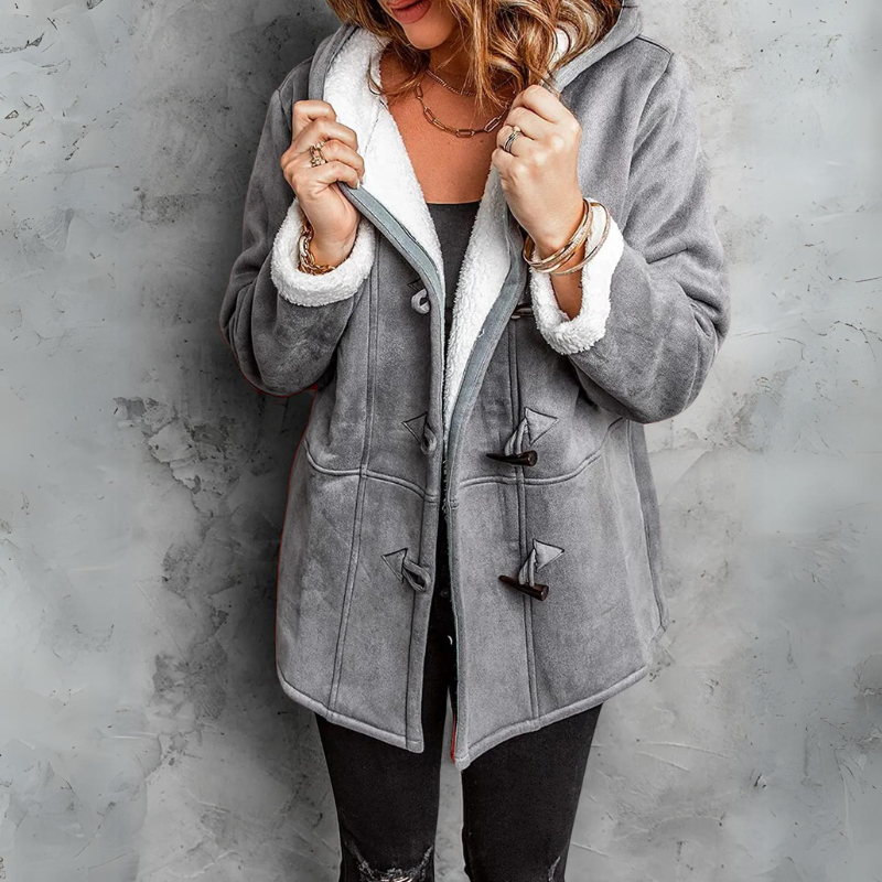 Every - Plush Hooded Toggle Coat for Women