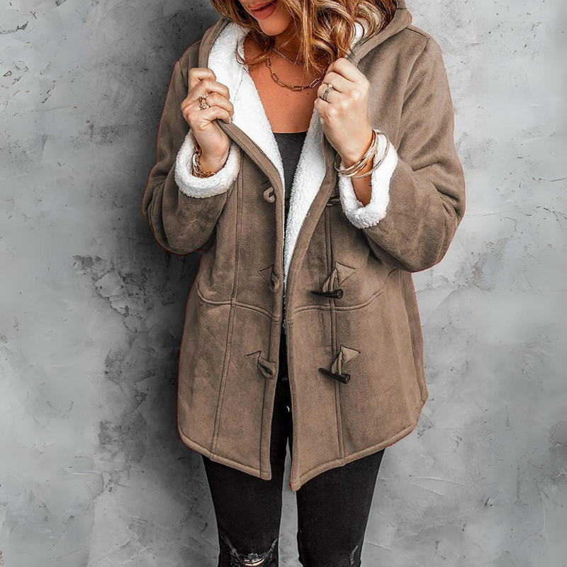 Every - Plush Hooded Toggle Coat for Women