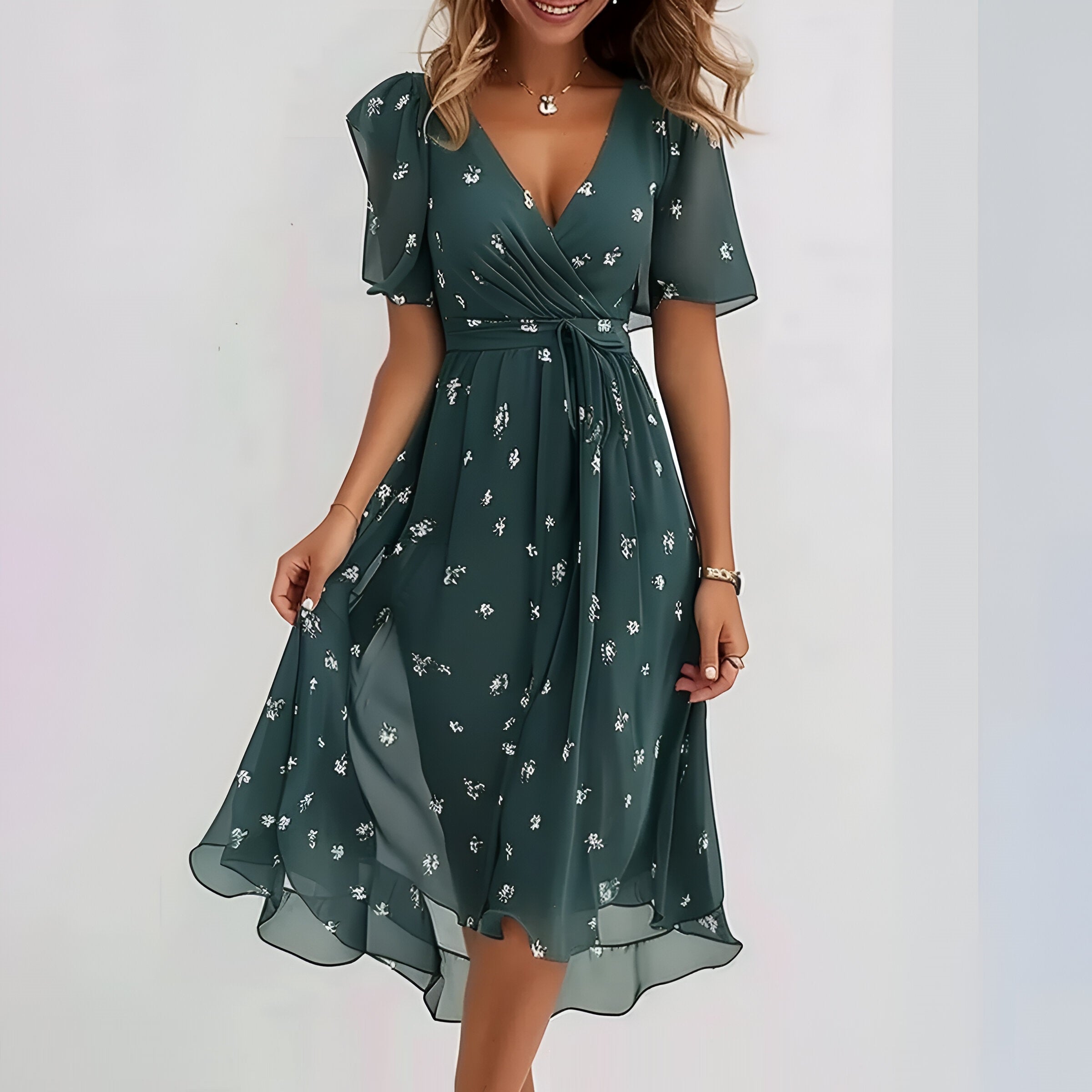 Sara™| Evay Short Sleeve Dress