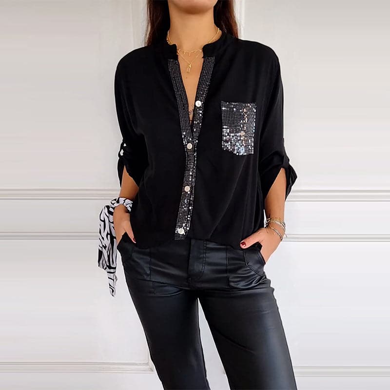 Harlow™ Sparkle Button-Up Blouse