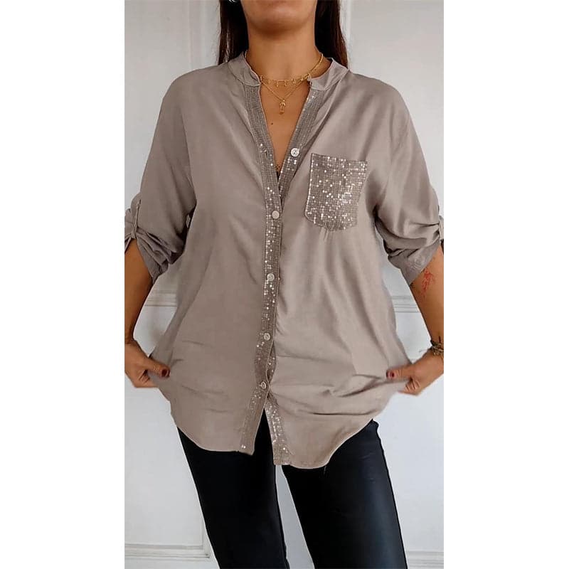 Harlow™ Sparkle Button-Up Blouse