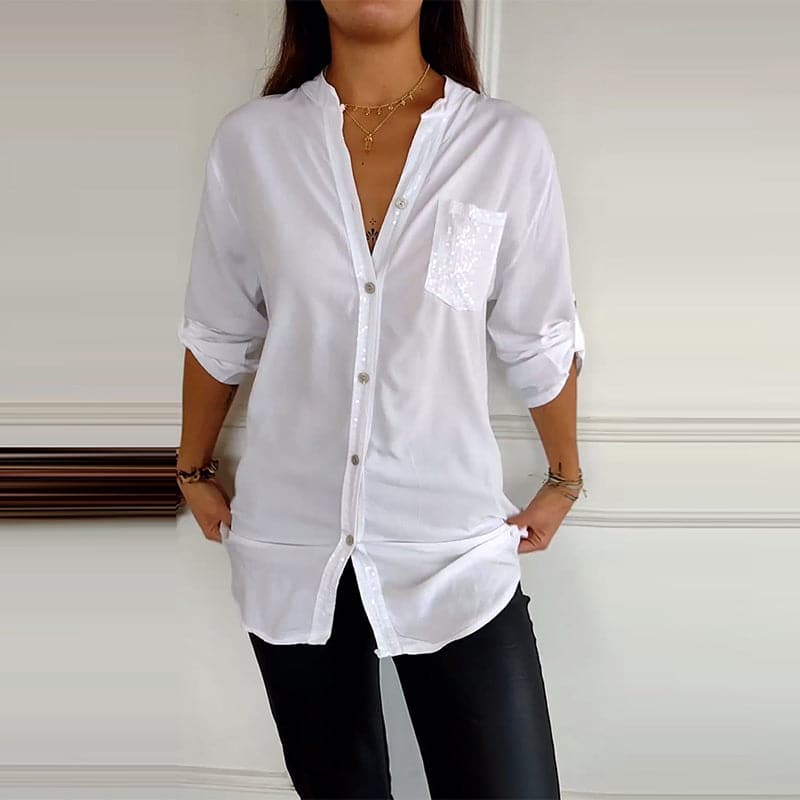 Harlow™ Sparkle Button-Up Blouse