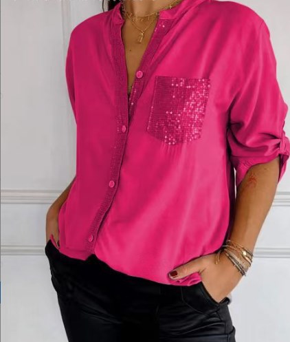 Harlow™ Sparkle Button-Up Blouse